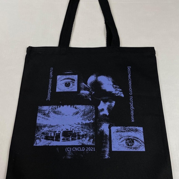 CNCLD Consumption Black Canvas Tote Bag - Picture 2 of 3